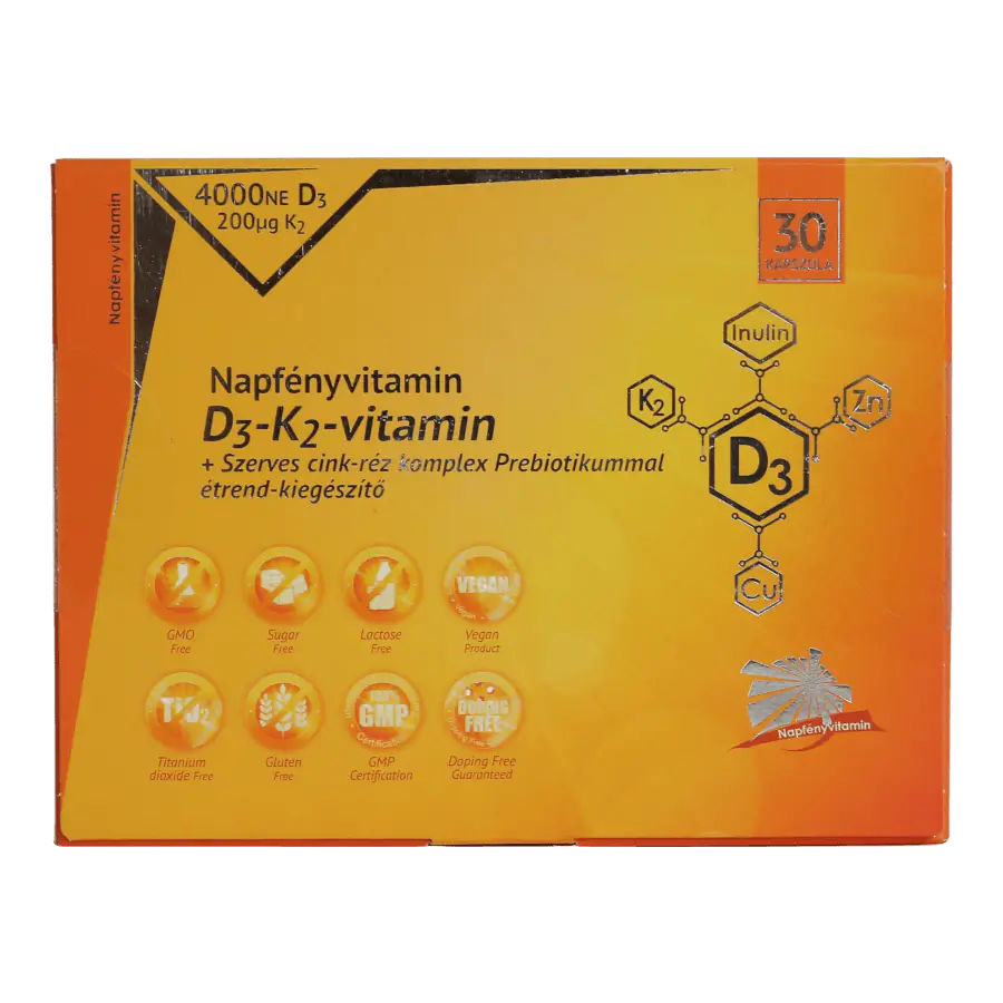 D3-K2-vitamin és szerves nyomelem komplex Prebiotikummal (30