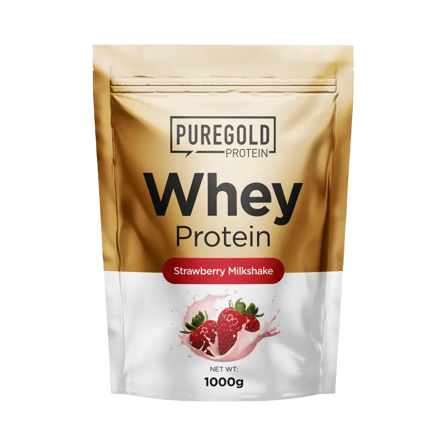 Whey Protein fehérjepor - 1 000 g - PureGold - eper