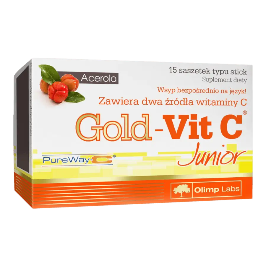 Gold-Vit C Junior - 15 db tasak - málna - Olimp Labs