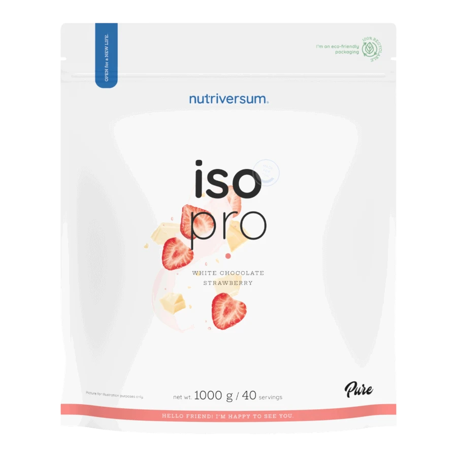 ISO PRO - 1000 g - fehér csokoládé-eper - Nutriversum