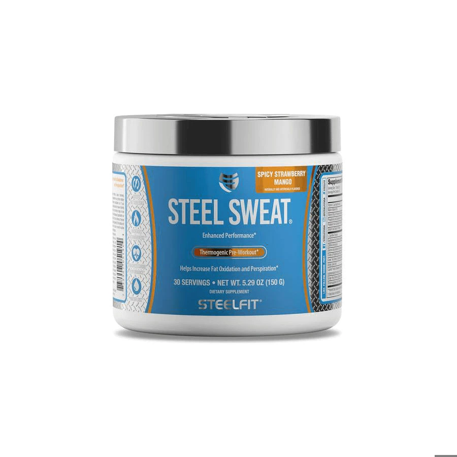 Steel Sweat zsírégető italpor kardió edzéshez - 150 g - eper mangó - SteelFit