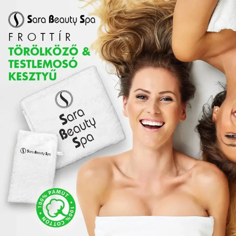 Masszázs frottír törölköző - fehér 70 x 140 cm (350 gr) - Sara Beauty Spa