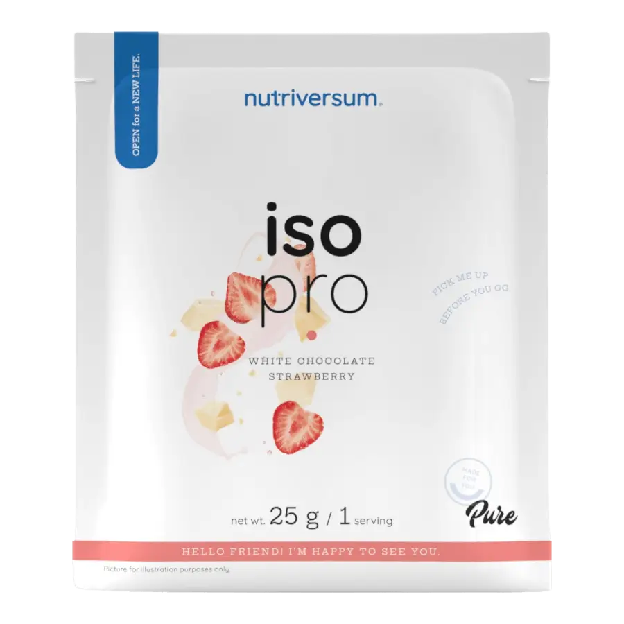ISO PRO - 25 g - fehér csokoládé-eper - Nutriversum