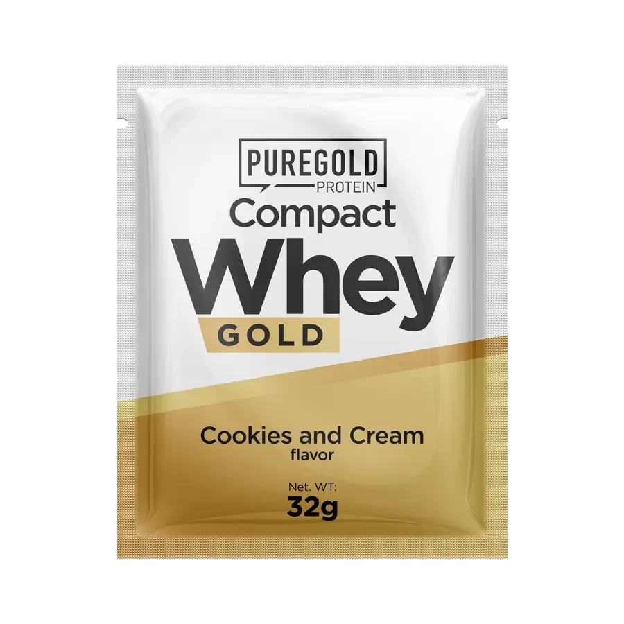 Compact Whey Gold fehérjepor - 32 g - PureGold - cookies &amp; cream