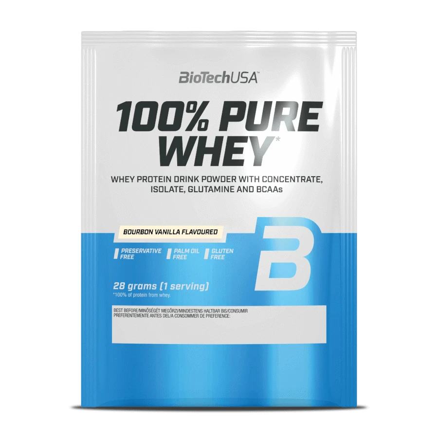 100% Pure Whey tejsavó fehérjepor - bourbon vanília - 28g - BioTech USA