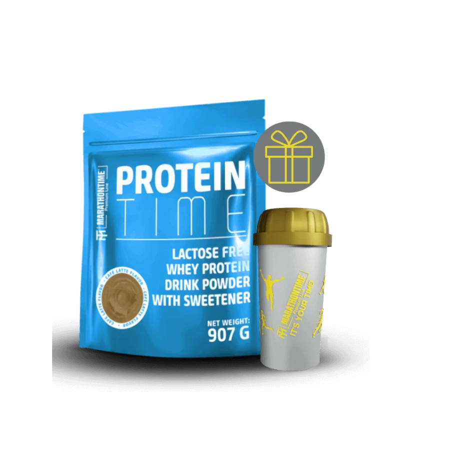 Protein Time Laktázenzimmel Dúsított fehérje Caffé Latte íz 907 g - Marathontime