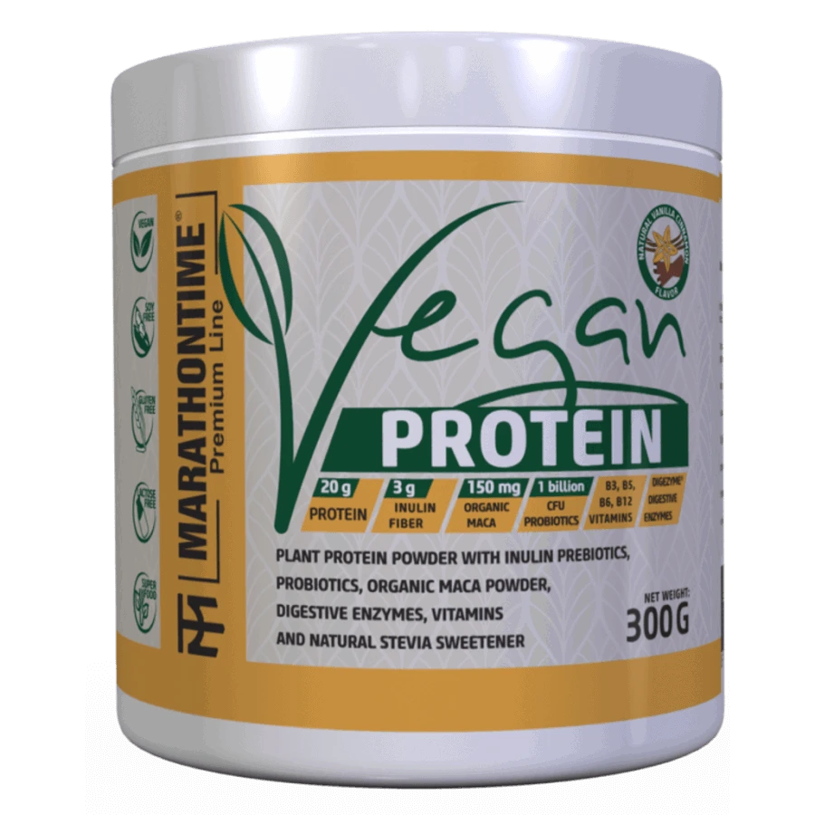 Prémium Vegán protein - fahéjas-vanília 300 g - Marathontime