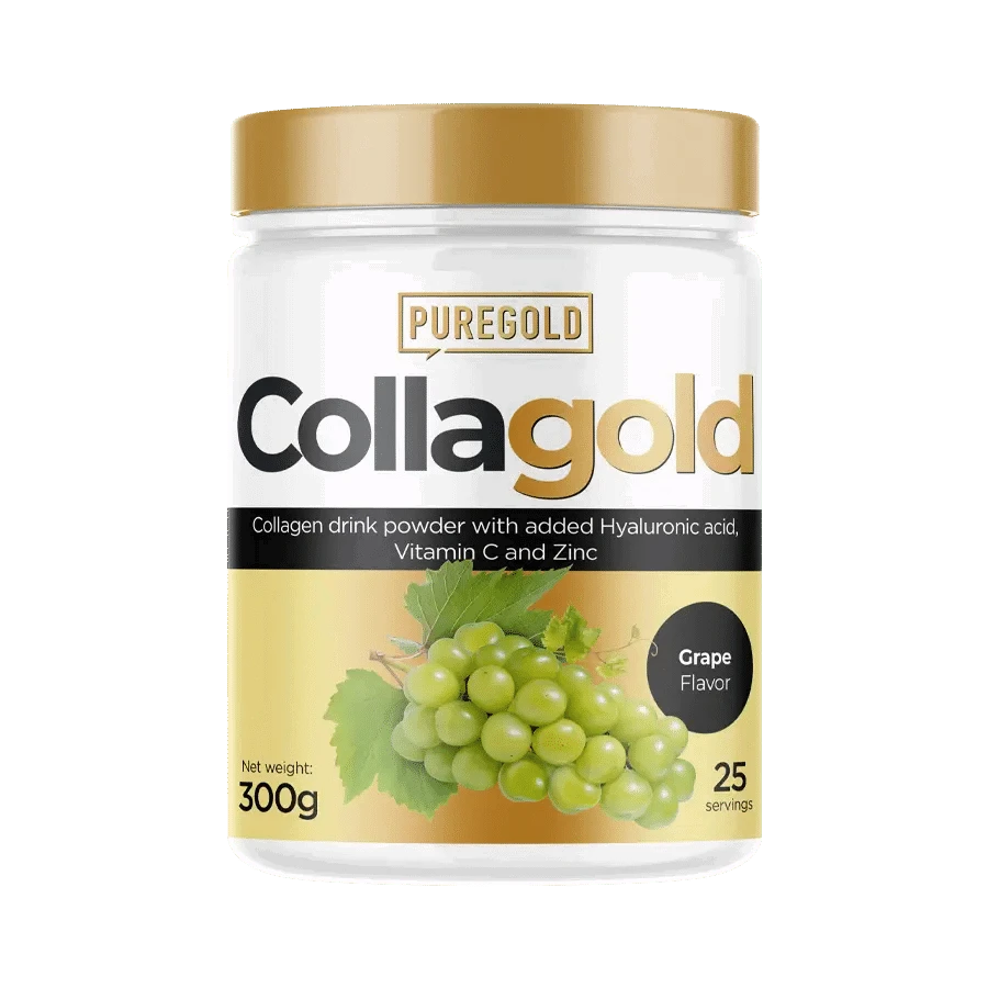 CollaGold Marha és Hal kollagén italpor hialuronsavval - szőlő - 300g - PureGold