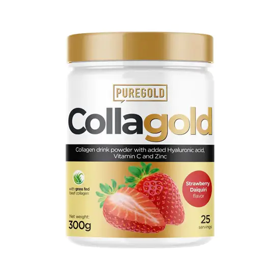 CollaGold Marha és Hal kollagén italpor hialuronsavval - Strawberry Daiquiri - 300g - PureGold