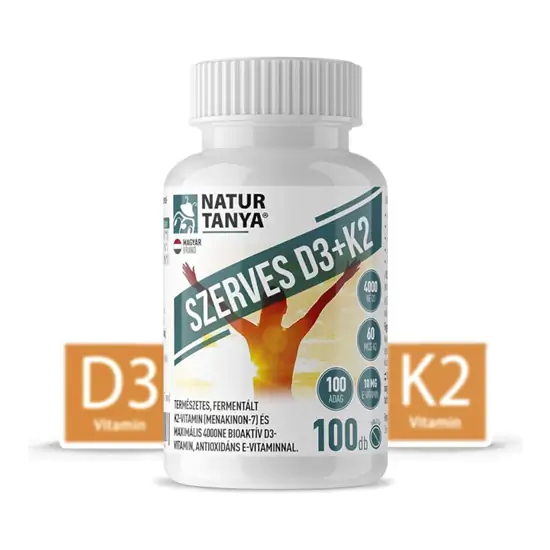 Szerves D3 és K2-vitamin, antioxidáns E-vitaminnal - 100 tabletta - Natur Tanya