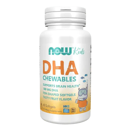 DHA 100 mg Kids Chewable - 60 rágókapszula - NOW Foods