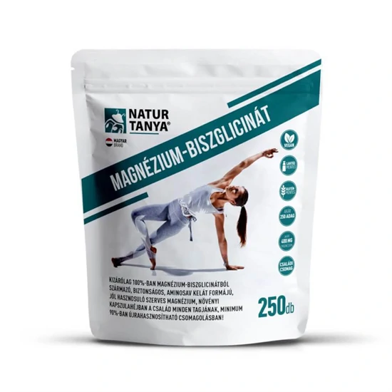 Magnézium-Biszglicinát - 100% magnézium-biszglicinát kelát - 250 kapszula - Natur Tanya